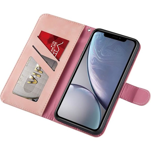 iPhone 11 Pro Puhelin Kotelo, Ihana Elefantti Rakkaus Sydän Sarjakuva Kuvio Korttipaikalla, Taitettava Jalusta, Magneettinen Kääntökansi, Yhteensopiva