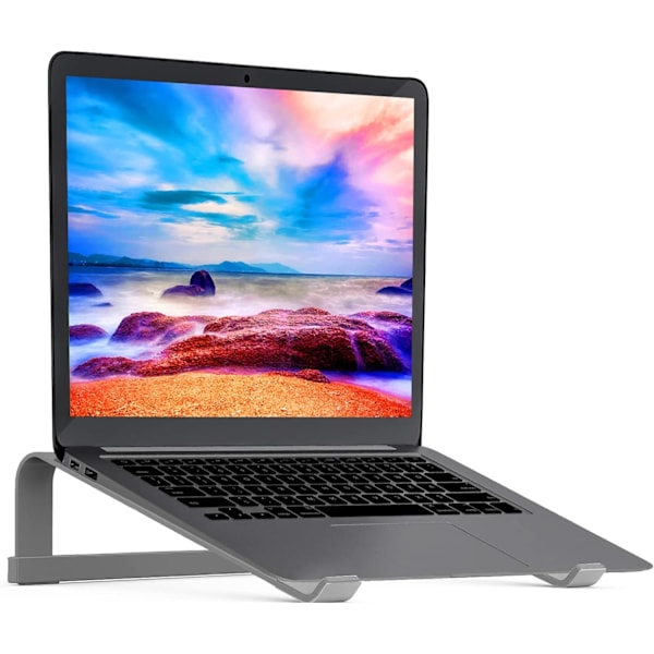 Ergonomiskt laptopställ med stabil kylningsdesign, justerbar höjd för bekväm visning, passar 12-16 tums bärbara datorer, perfekt för grey