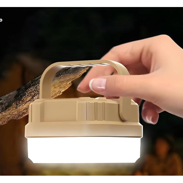 4 kpl Mini Ladattavia LED-retkeilyvaloja - 3 tilaa, kannettava ripustus hirmumyrskyihin, patikointiin ja hätätilanteisiin Beige