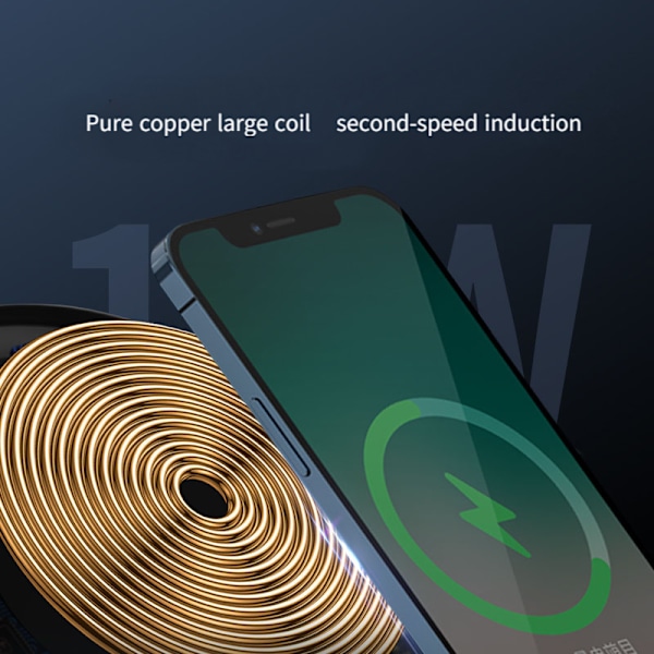 15W Type-C Android Dobbel Inngang Trådløs Billader - Svart Komplett Pakke Dobbel Inngang 15W Trådløs Lader (Én Enhet)