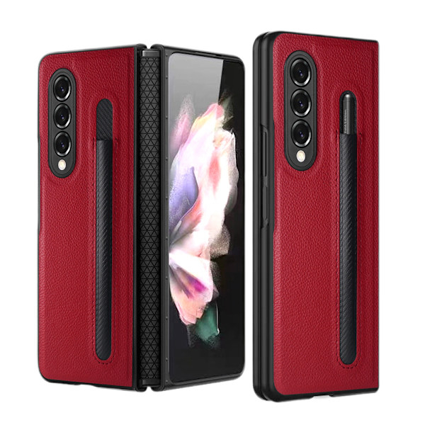 Golbsky Samsung Galaxy Z Fold 3 Skal med Pennhållare pojke flicka, Gångjärnsskydd Design, Lyxigt PU Läderfodral för Gala