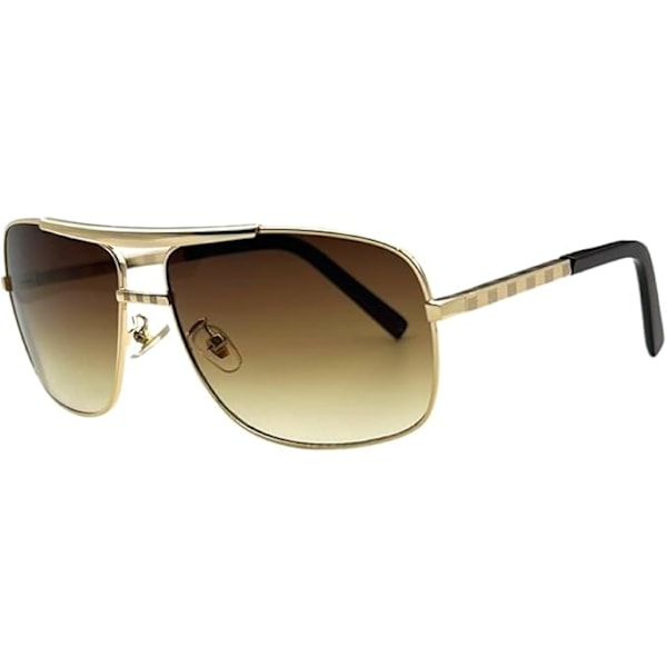Solglasögon för män UV400-skydd Designerlook Guldbruna solglasögon för män