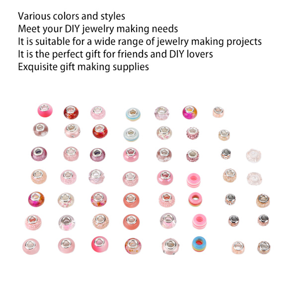 54 stk store hullperler 5 mm diameter utsøkt utseende flere stiler DIY perletilbehør type A