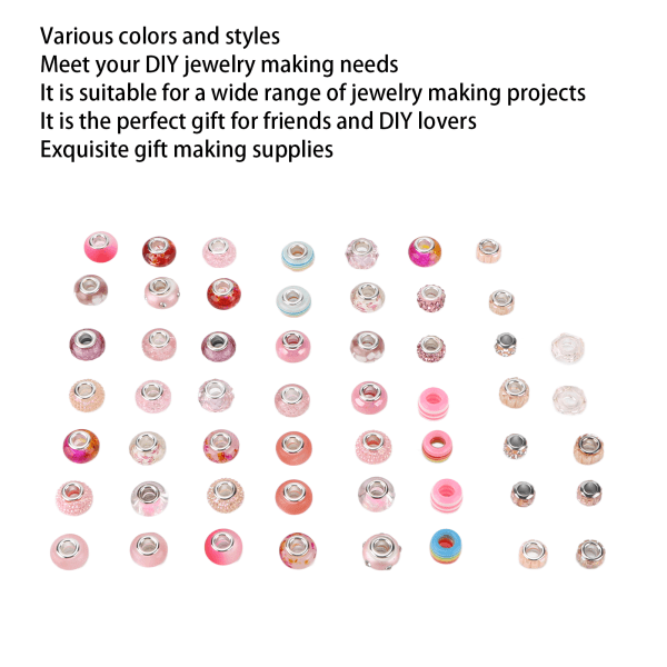 54st Pärlor med stora hål 5 mm diameter Utsökt utseende Flera stilar gör-det-själv-pärltillbehör type A