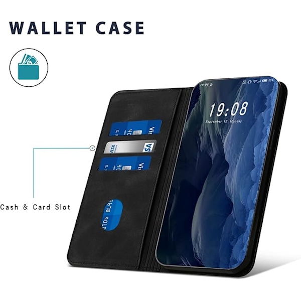 Fodral Kompatibelt med Samsung Galaxy A53 5G, Premium PU Läder Plånboksfodral med [Kortfack] [Visningsstativ], Stötsäkert Flipskydd