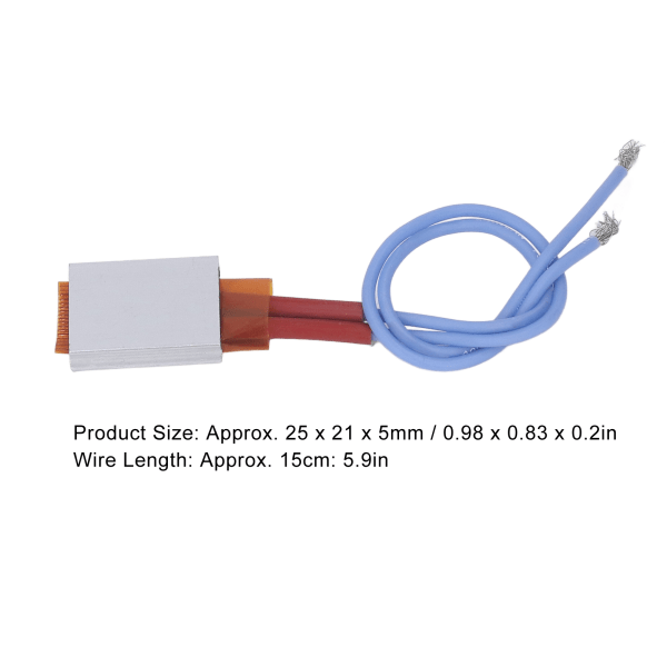 5 stk PTC varmeelement automatisk konstant temperatur 110 ℃ aluminiumsskal termostat varmeplade med blå ledning 12V