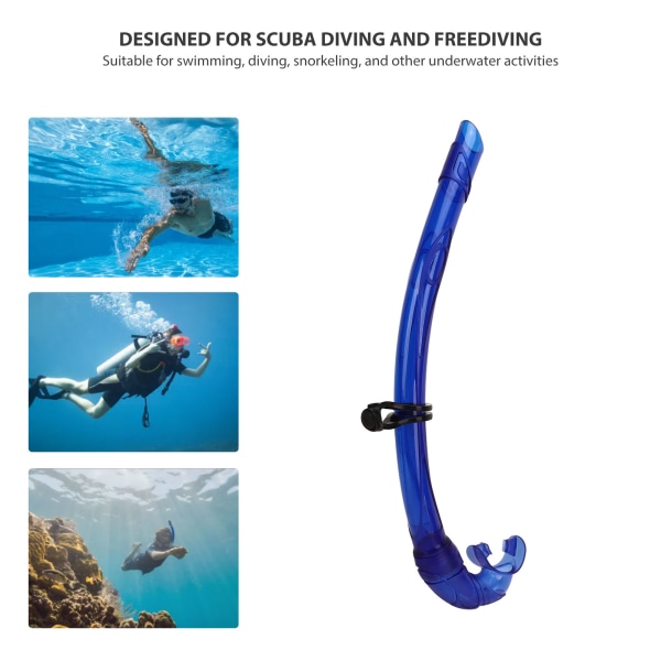 Dykning Snorkel PVC Easy Breath Snorkel Dykning Snorkling Rør med behageligt mundstykke til fridykning Blå