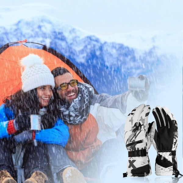 Thermal Pekskärm -29℃ Kallsäkra vinterhandskar för snowboard Cykling Klättring Vandring Unisex-blå,M
