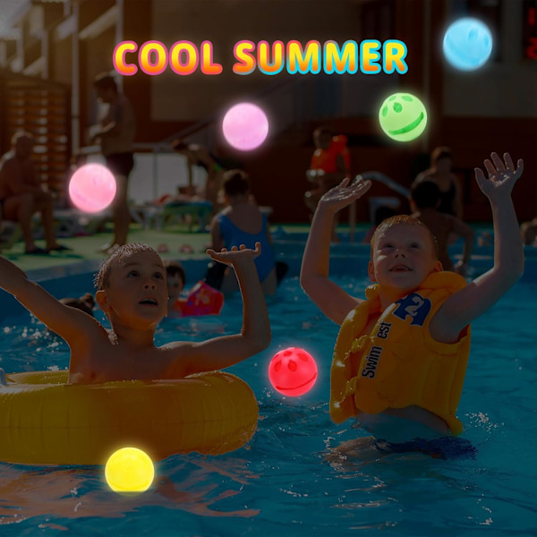 6 stk. selvlysende vandballoner - latexfrie silikone splash-bolde til udendørs sommer sjov, pool strand vandlege, børn og voksne
