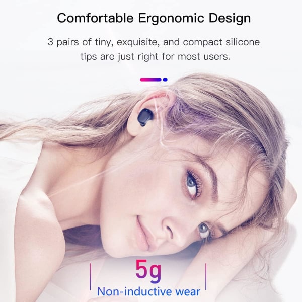 Trådløse ørepropper for små øreganger, kun 3 g lette, søte farger for kvinner og barn Ørepropper, Bluetooth 5.2 ørepropper, hurtigladingsetui, Blueto Pink