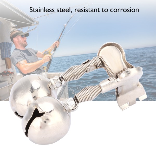 Rostfritt stål Double Bell Fishing Pole Montage Fisklarmklocka för havsfiske