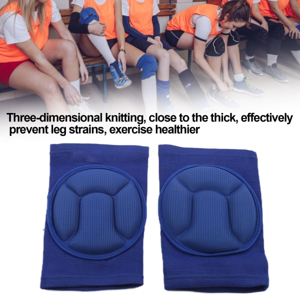 2 st Knäskydd Tjocka Svampar Anti Slip Kollisionsundvikande Knästrumpa för Utomhusträning Blå M