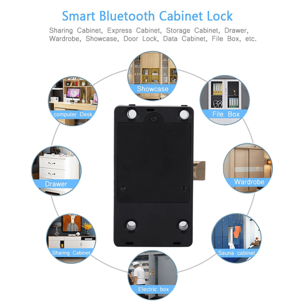 Smart Bluetooth Cabinet Drawer Lock Miehittämätön kontin lukko englanninkielisellä ohjekirjalla