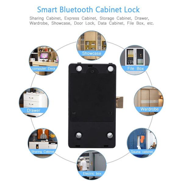 Smart Bluetooth-skapslåsskufflås Ubemannet containerlås med engelsk manual