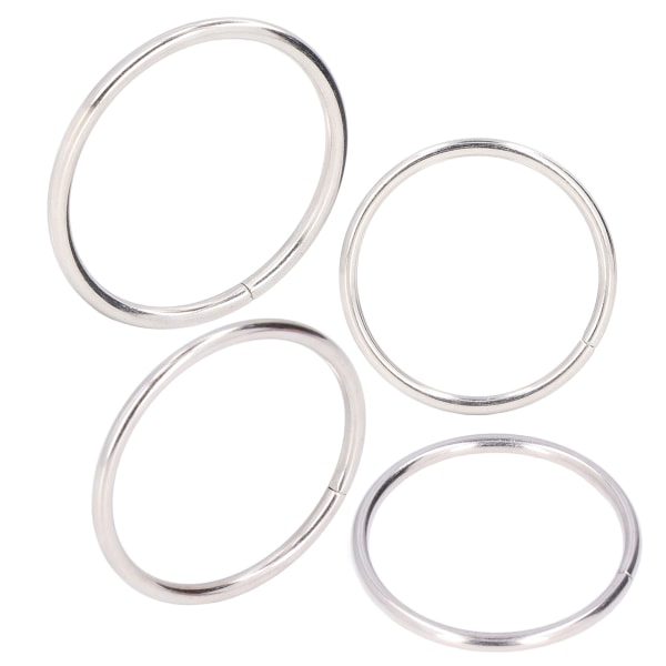 50 st Metallringar Järnmaterial Slitstark Robust multifunktionell glänsande ljus färg metall O-ringar för väska kläder 38x3mm Silver