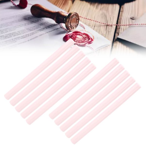 10 st tätningsvaxstavar i flera färger, små runda stämpelverktyg för gör-det-själv-inbjudningar och kuvert Cherry Pink