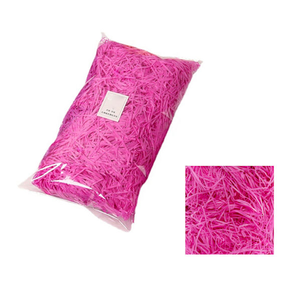 Pappersstrimlare Fyllning Utsökt Ljusa Färger Luktfri Raffia Fyllning Presentförpackning Stoppning för Presentförpackning Dekoration Rose Red 100g