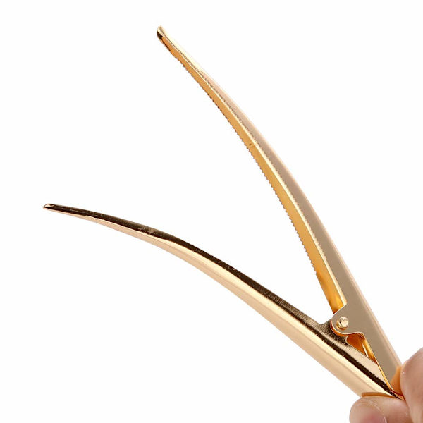 10-pack Ankläppshårklämmor med tänder, Metall Alligator Curl Clips med hål för hårstyling, halkfria hårspännen Hårklämma DIY-tillbehör