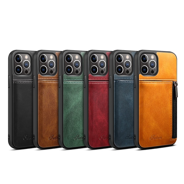 Plånboksfodral för iPhone 12/12 Pro, Slim PU Läder Baksida Skyddande Fodral Kortfack