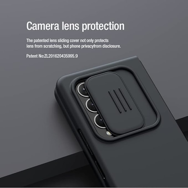 Samsung Galaxy Z Fold 3 Mobilskal - CamShield Silikonskal med Kameraskydd, svart