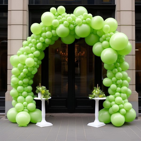 130 stk grønne ballonger i forskjellige størrelser 18\" 12\" 10\" 5\" Ballongbue sett perfekt for bursdagsfest, konfirmasjon, babyshower, bryllup, ferie D Green