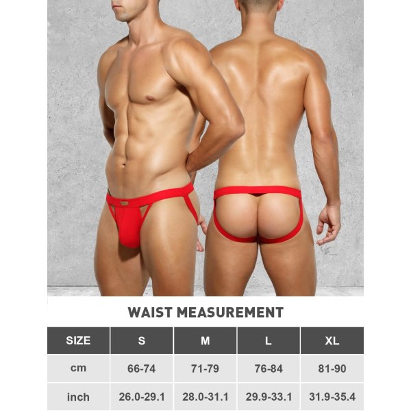 Herre Athletic Supporter Stretch Underbukser Mesh Jock Strap Multipack Red L