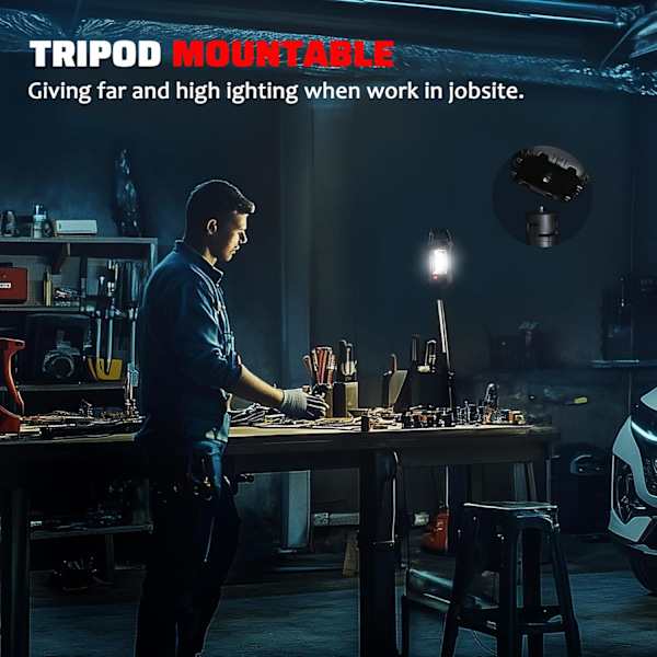 2 kpl 2000LM ladattavia LED-retkilyhtyjä - 3 tilaa, vedenpitävä ja kannettava hätätilanteisiin Midnight Black