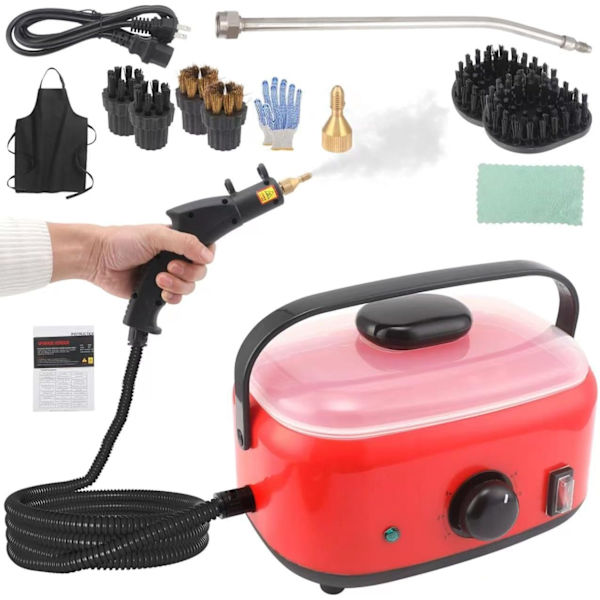 2500W Damprenser, 1500ML Håndholdt Damprenser med Høytrykk for Rengjøring Bærbar Damprenser for Hjem Høytemperatur Damprenser for Teppe, Møbler