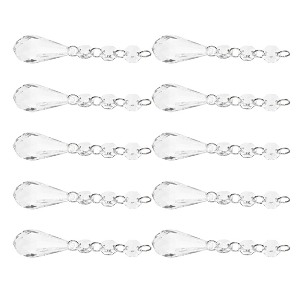 10 stk / pose Akryl Teardrop Lysekrone Anheng Hengende Perler Taklampe Dekorasjon