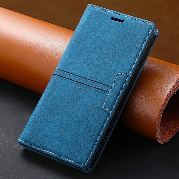 Etui til iPhone 11 Pro Etui med kortholder blå PU læder Wallet Flip til Apple iPhone 5.8 tommer