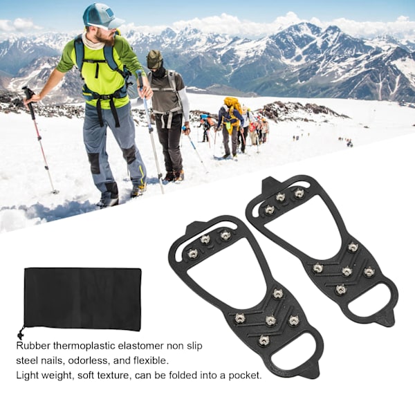 1 par 8 tænder stigbøjler Anti Slip Ice Traction Cleats Sko Grips til at gå på sne og isM