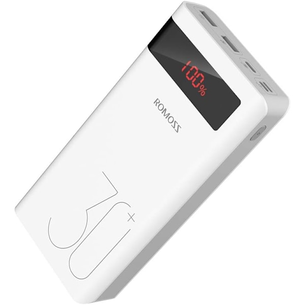 30000mAh Powerbank, 18W Typ C PD Snabbladdning Portabel Laddare med 3 Utgångar och 3 Ingångar, Enorm Kapacitet Externt Batteripack Kom