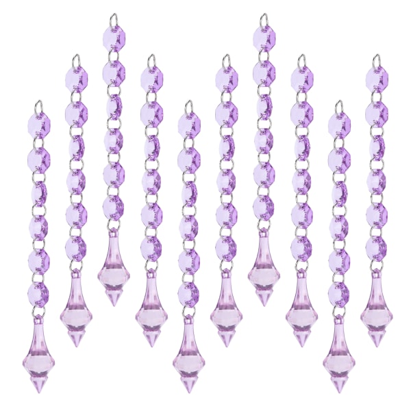 10ST Akrylhänge 15cm Belysningsdekoration för ljuskronor Shots Fönster Julgran Purple