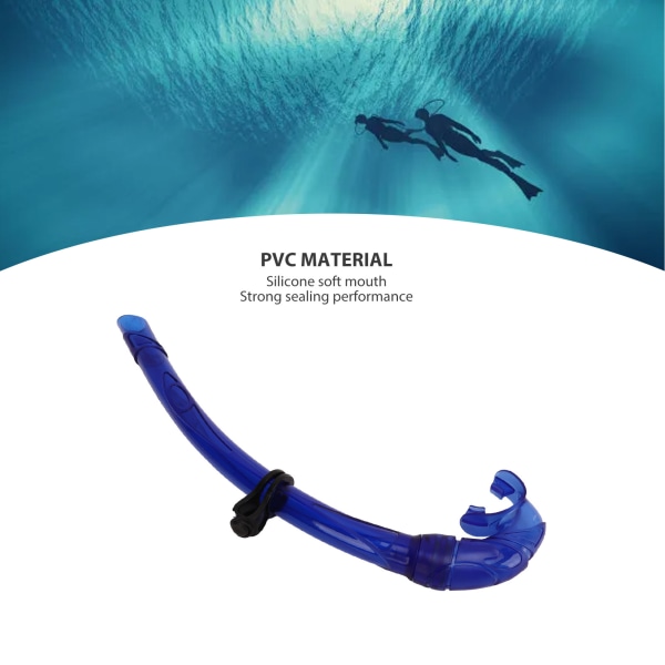 Dyksnorkel PVC Easy Breath Snorkel Dykning Snorklingsrör med bekvämt munstycke för fridykning Blå