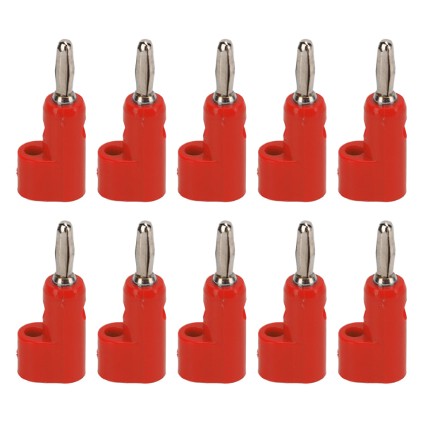 10 st/ set 4 mm lödfri bananplugg Stapelbar öppen skruv 30V AC-60V DC Max 28A för elektronikindustriutrustning Red