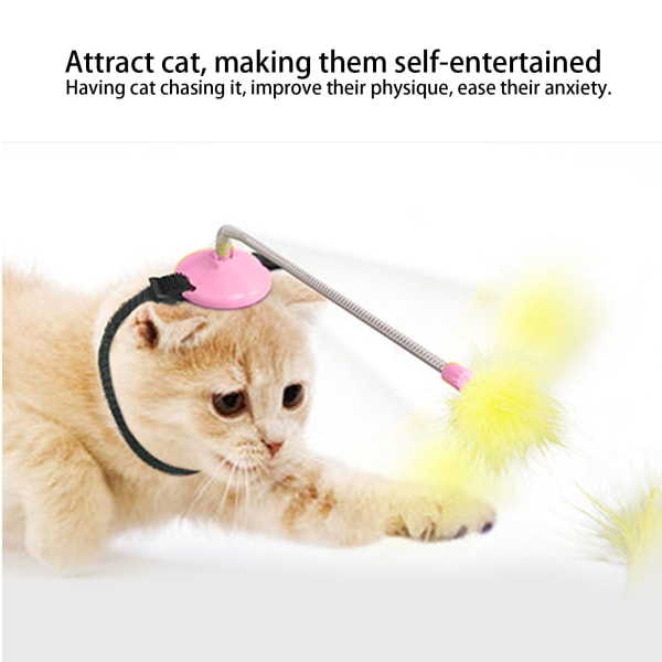 Krage Katt Teaser Fjäder Krage Katt Leksaker med Själv Exalterad Hals Interaktiv Teaser Pink