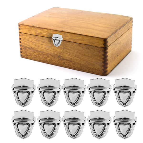 10 stk. Tuck Lock Clasp Catch Klassisk Glansfull Legering Veske Tommel Lås for DIY Lommebok Lærveske