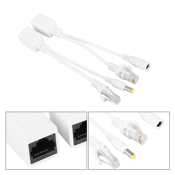 10-par IP-kamera POE RJ45-kabel Power Over Ethernet-adapter Injektordelare DC 12 V