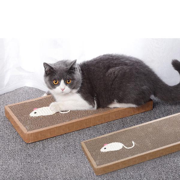 Kattklösbräda i tjock wellpapp, reptålig, interaktiv klösleksak för kattungar