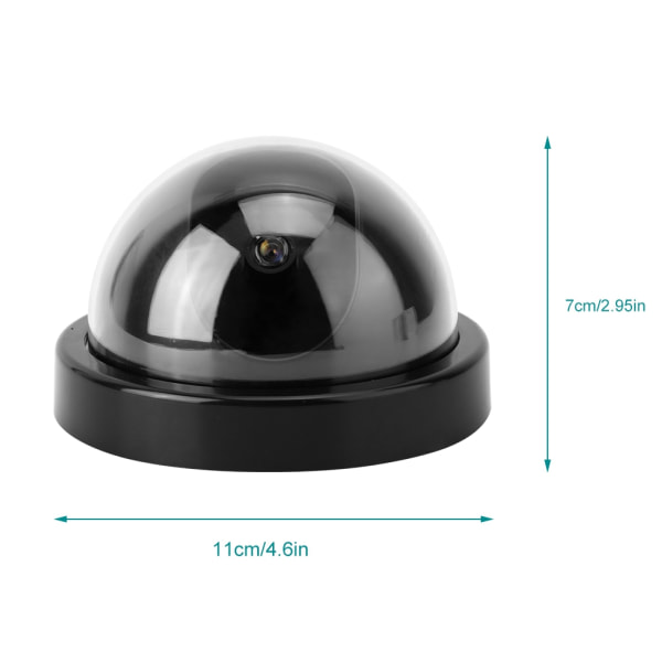 4st kupolsimuleringskamera CCTV Dummy falsk säkerhetskamera med blinkande ledljus (svart)