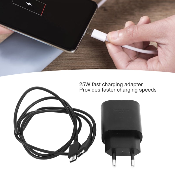 25W PD-laddare Snabbladdning Säker Bärbar Typ C-laddare för Note10 S20 EU-kontakt 100 till 240V
