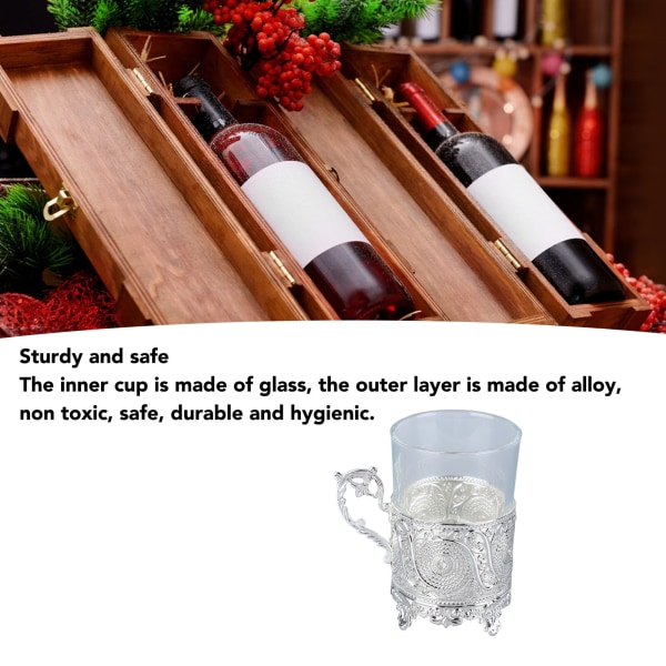 Legeringsglasölsmugg Matal Ölmugg Samlarobjekt Dekorativ Whiskymugg Drickmugg för Fars dag Jul Födelsedag Sliver