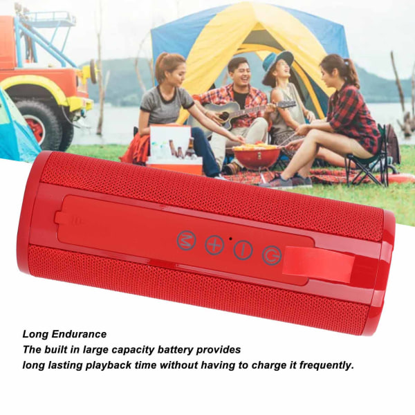 Bluetooth-kaiutin, punainen, langaton, kannettava, kompakti, USB-lataus, woofer-kaiutin kotiin ja ulkotiloihin