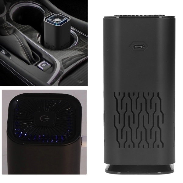 Car Purifier Tower Duct Double Inlet Design Three Dimensional Circulating USB Power Supply 5V 260mA Black Purifying Tool