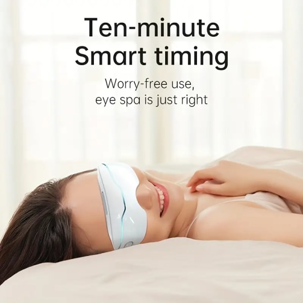 Smart Eyeology Eye Mask: Uppladdningsbar sladdlös ögonmassager för mörka ringar, svullnader, torra ögon och trötthetslindring - perfekt för sömn och resor!
