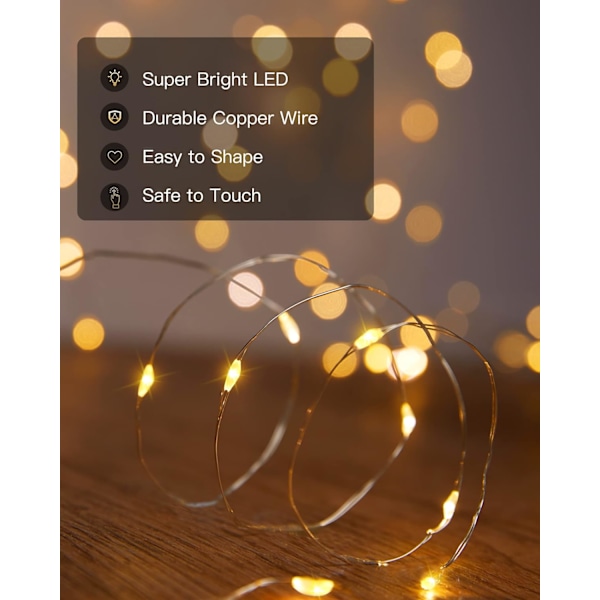 Solcellslingor utomhus vattentäta, 4-pack totalt 72 fot 800 LED solcellslampor med 8 lägen, blinkande solcellslampor utomhus för uteplats Y Warm White4