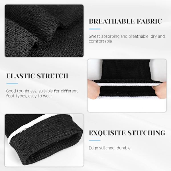 4 stycken/2 par barns ankelstöd kompressionsstrumpor för barn elastiska barn kompressionsstrumpor stickade ankelstöd stöd ankelstrumpa för jogging R Black 5-10 Years