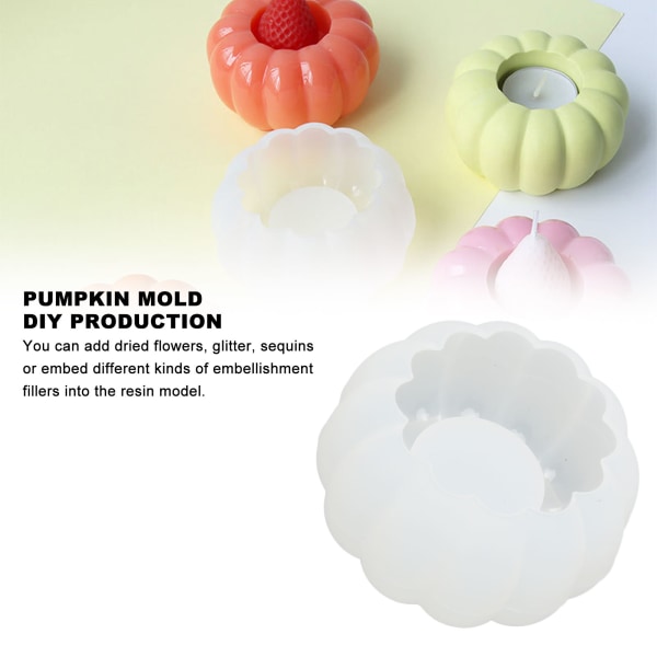 3D Pumpa Ljusformar Hög Transparent Tjockad DIY Återanvändbar Halloween Ljusformar för Brickor Smyckeshållare