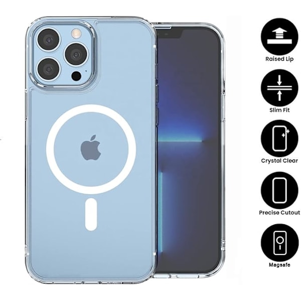 iPhone 12 Pro Max Kirkas Suojakuori, Yhteensopiva MagSafe- ja langattoman latauksen kanssa, Suojaava ja iskunkestävä muotoilu, Magneettinen ohut suojakuori.