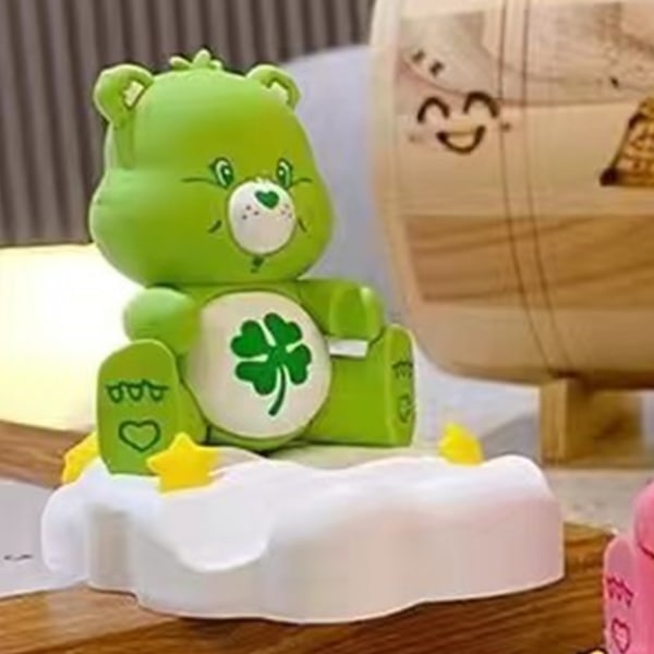 Söt tecknad björn mobiltelefonhållare, stabil support, bärbar skrivbordsstativ för telefoner, telefonhållare för flickor Green